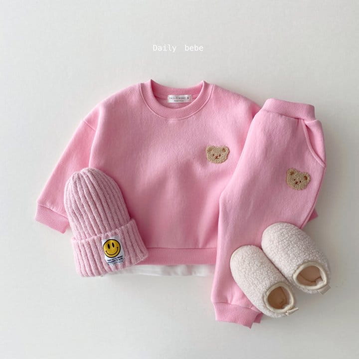 DAILY BEBE - Korean Children Fashion - #Kfashion4kids - Bboglei Bear Top Bottom Set - 4