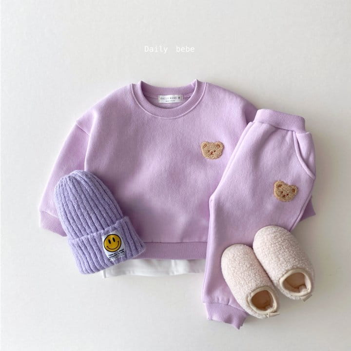 DAILY BEBE - Korean Children Fashion - #Kfashion4kids - Bboglei Bear Top Bottom Set - 6