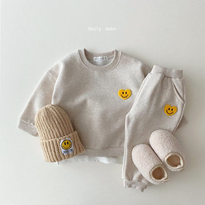 DAILY BEBE - Korean Children Fashion - #Kfashion4kids - Hear Smile Top Bottom Set - 2