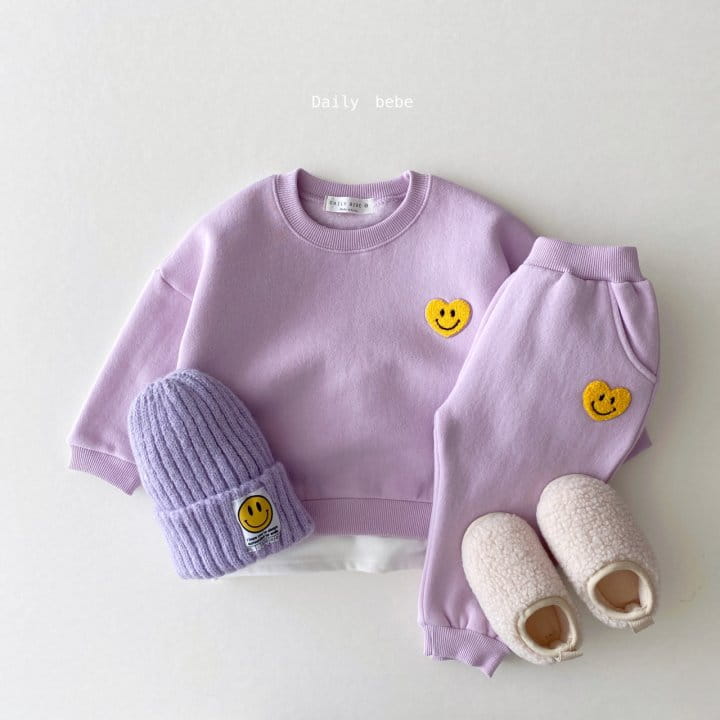 DAILY BEBE - Korean Children Fashion - #Kfashion4kids - Hear Smile Top Bottom Set - 5
