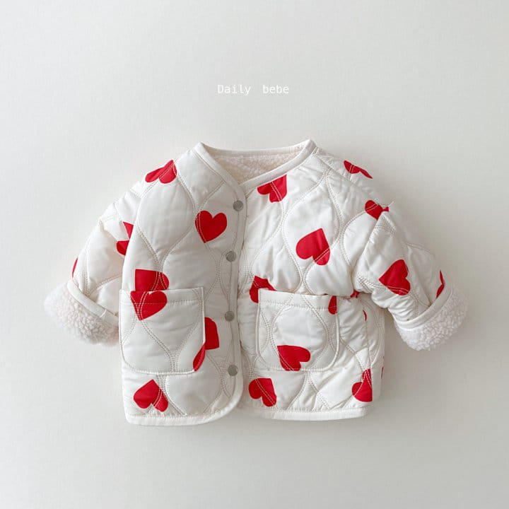 DAILY BEBE - Korean Children Fashion - #Kfashion4kids - Reversible Heart Quilting Jumper
