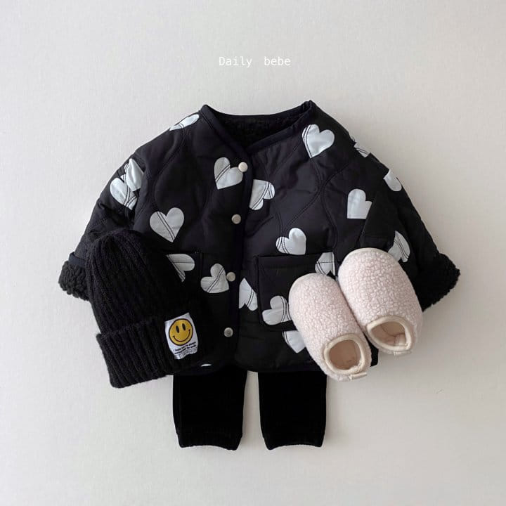 DAILY BEBE - Korean Children Fashion - #Kfashion4kids - Reversible Heart Quilting Jumper - 10