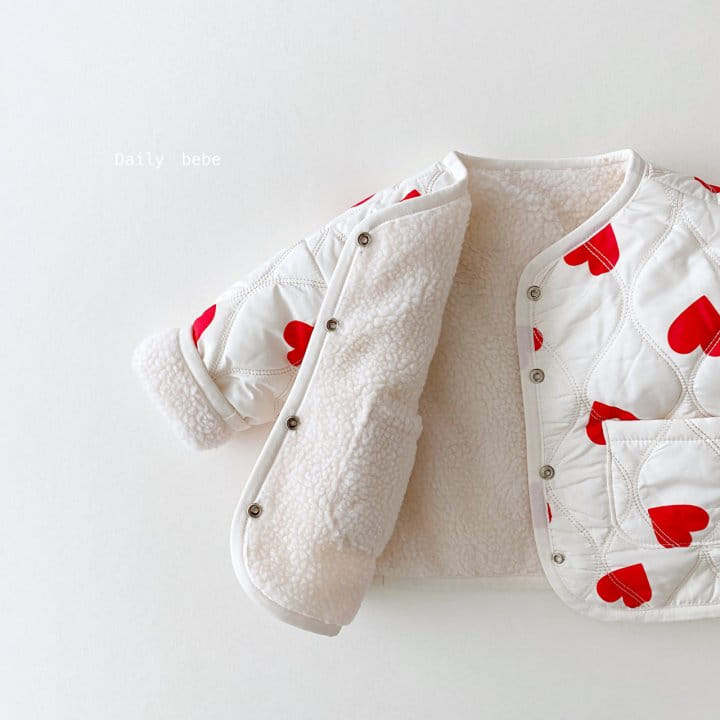 DAILY BEBE - Korean Children Fashion - #Kfashion4kids - Reversible Heart Quilting Jumper - 3