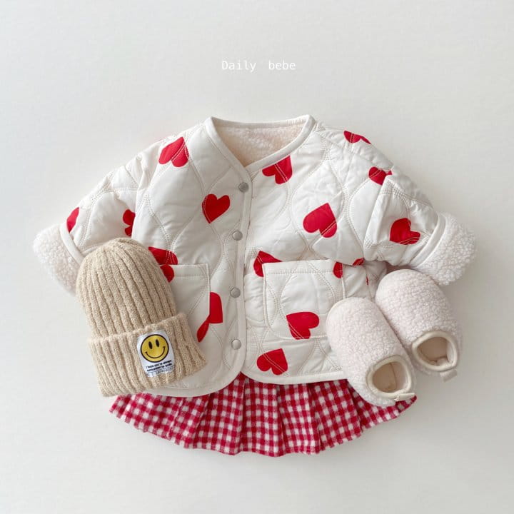 DAILY BEBE - Korean Children Fashion - #Kfashion4kids - Reversible Heart Quilting Jumper - 6