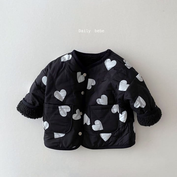 DAILY BEBE - Korean Children Fashion - #Kfashion4kids - Reversible Heart Quilting Jumper - 7