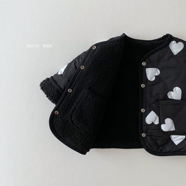 DAILY BEBE - Korean Children Fashion - #Kfashion4kids - Reversible Heart Quilting Jumper - 8