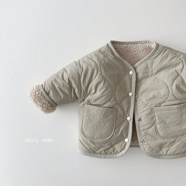 DAILY BEBE - Korean Children Fashion - #Kfashion4kids - Reversible Simple Quilitng Jumper - 3
