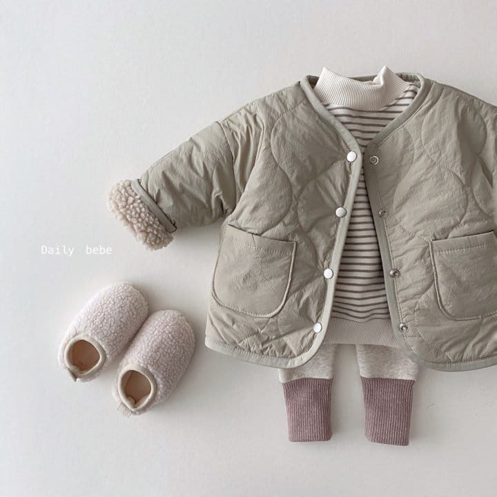 DAILY BEBE - Korean Children Fashion - #Kfashion4kids - Reversible Simple Quilitng Jumper - 4