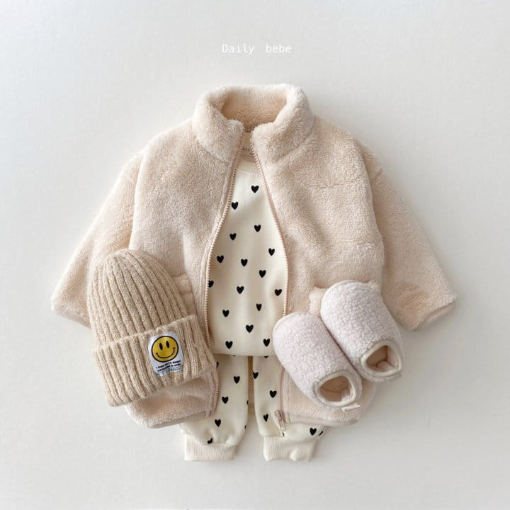 DAILY BEBE - Korean Children Fashion - #Kfashion4kids - Long Fleece Jacket - 2