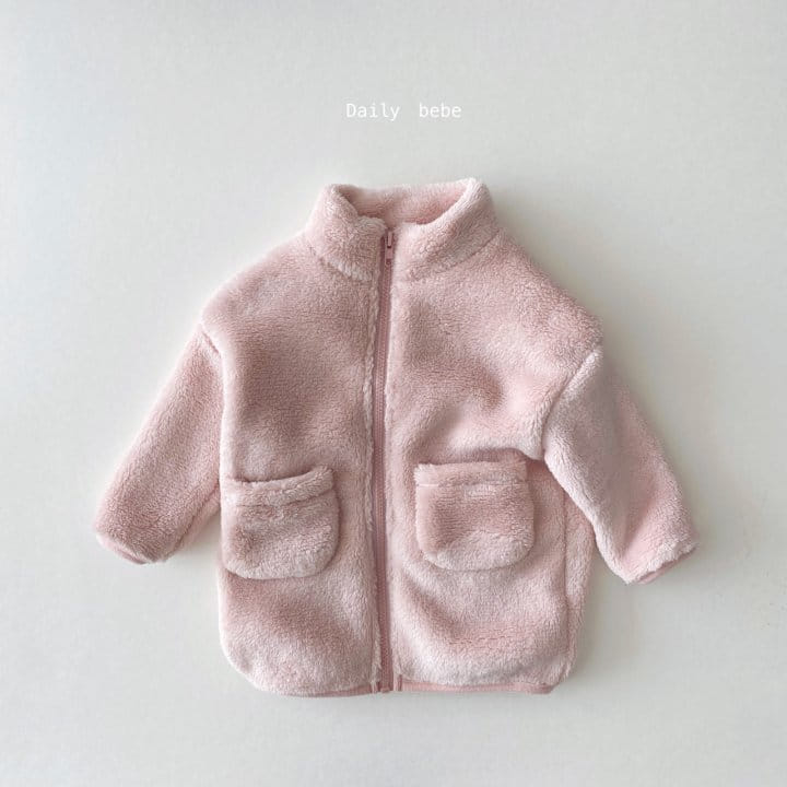 DAILY BEBE - Korean Children Fashion - #Kfashion4kids - Long Fleece Jacket - 3