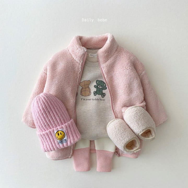 DAILY BEBE - Korean Children Fashion - #Kfashion4kids - Long Fleece Jacket - 4