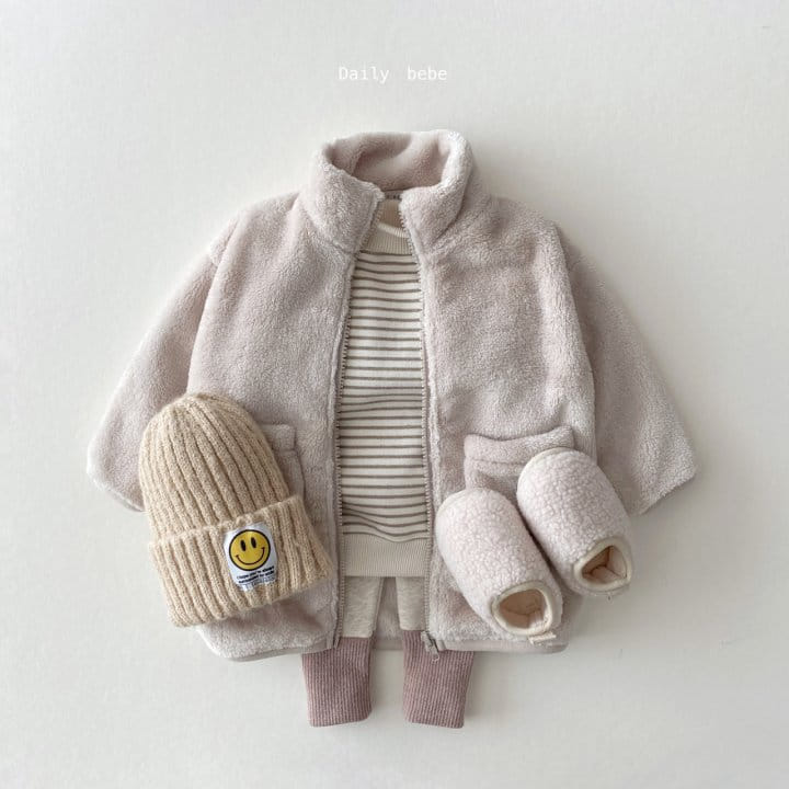 DAILY BEBE - Korean Children Fashion - #Kfashion4kids - Long Fleece Jacket - 6