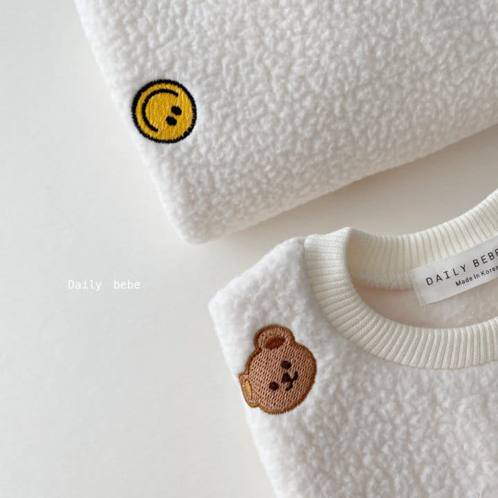 DAILY BEBE - Korean Children Fashion - #Kfashion4kids - Embroidery Fleece Top Bottom Set - 7