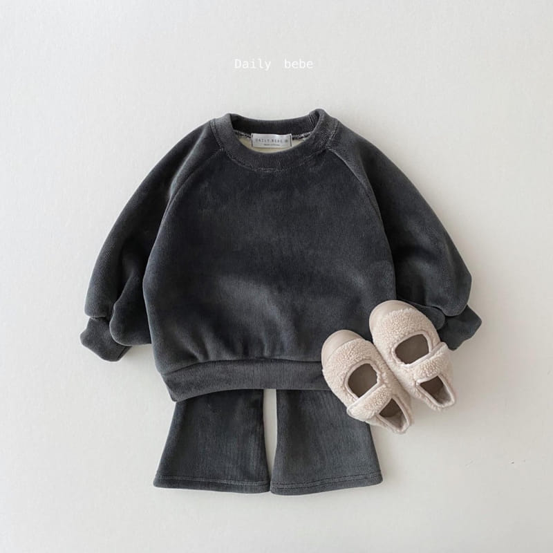 DAILY BEBE - Korean Children Fashion - #Kfashion4kids - Veloure Bootscut Top Bottom Set - 5