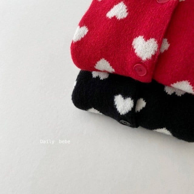 DAILY BEBE - Korean Children Fashion - #Kfashion4kids - Heart Cardigan