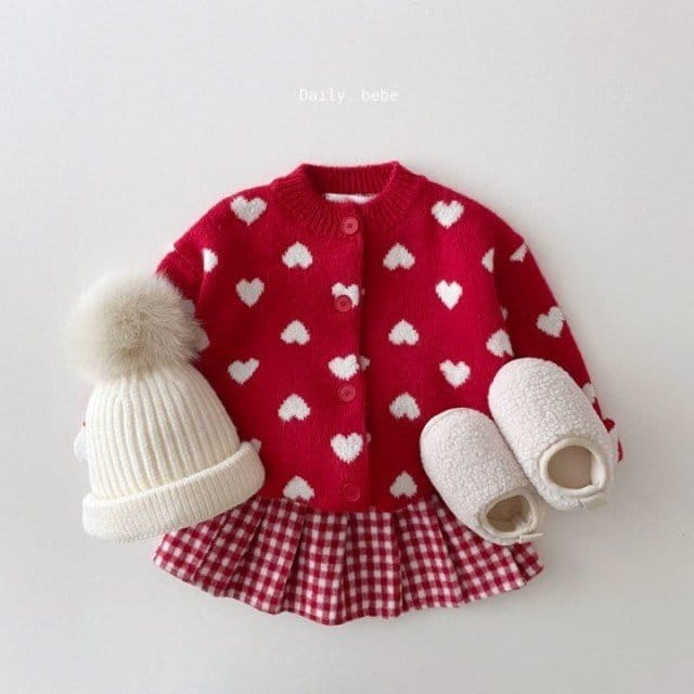 DAILY BEBE - Korean Children Fashion - #Kfashion4kids - Heart Cardigan - 3