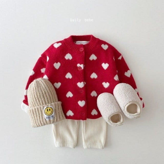 DAILY BEBE - Korean Children Fashion - #Kfashion4kids - Heart Cardigan - 4