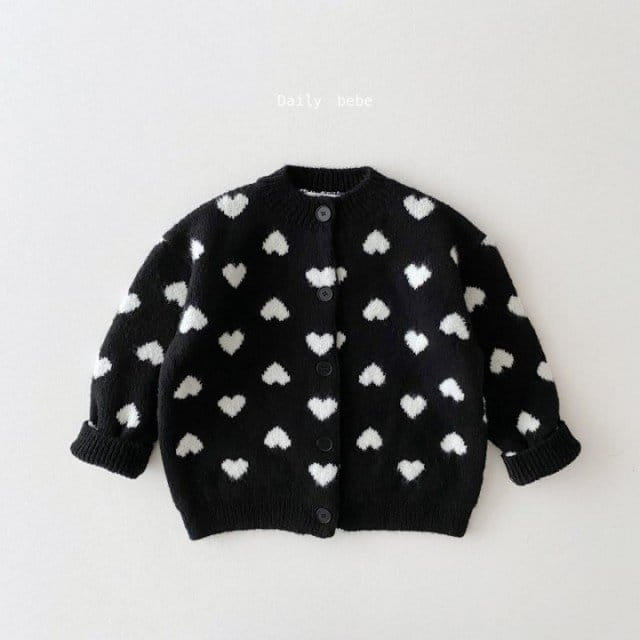 DAILY BEBE - Korean Children Fashion - #Kfashion4kids - Heart Cardigan - 5