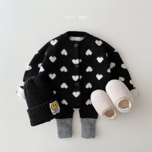 DAILY BEBE - Korean Children Fashion - #Kfashion4kids - Heart Cardigan - 7
