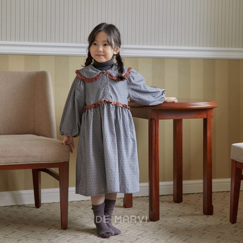 DE MARVI - Korean Children Fashion - #Kfashion4kids - Color Frill One-piece - 8
