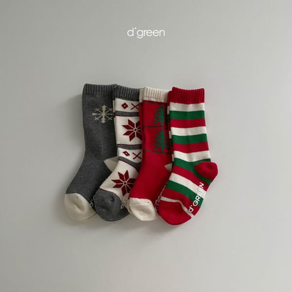 DIGREEN - Korean Children Fashion - #Kfashion4kids - Christmas Socks [set of 4] - 4