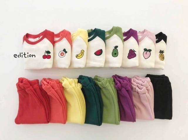 EDITION - Korean Children Fashion - #Kfashion4kids - Fruit Bookle Top Bottom Set