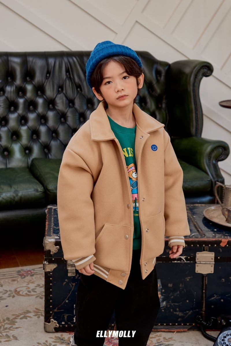 ELLYMOLLY - Korean Children Fashion - #Kfashion4kids - Smile Varsity Jacket - 10