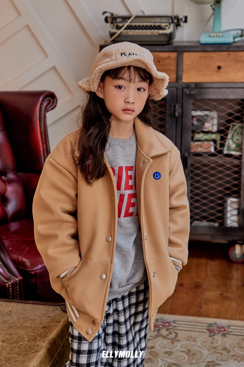 ELLYMOLLY - Korean Children Fashion - #Kfashion4kids - Smile Varsity Jacket - 12