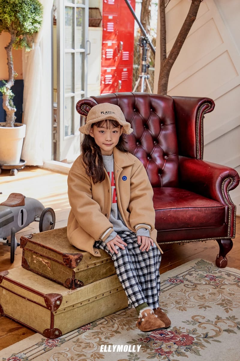ELLYMOLLY - Korean Children Fashion - #Kfashion4kids - Smile Varsity Jacket - 2