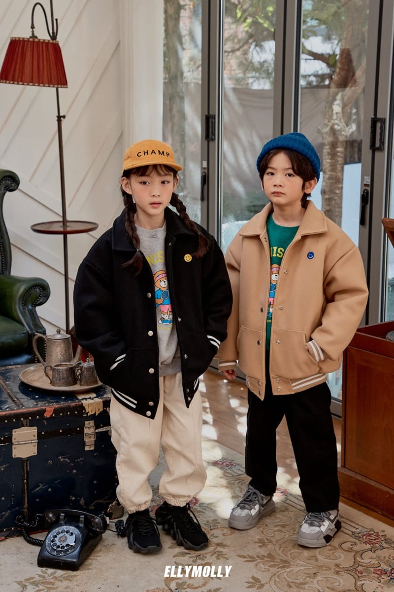 ELLYMOLLY - Korean Children Fashion - #Kfashion4kids - Smile Varsity Jacket - 7