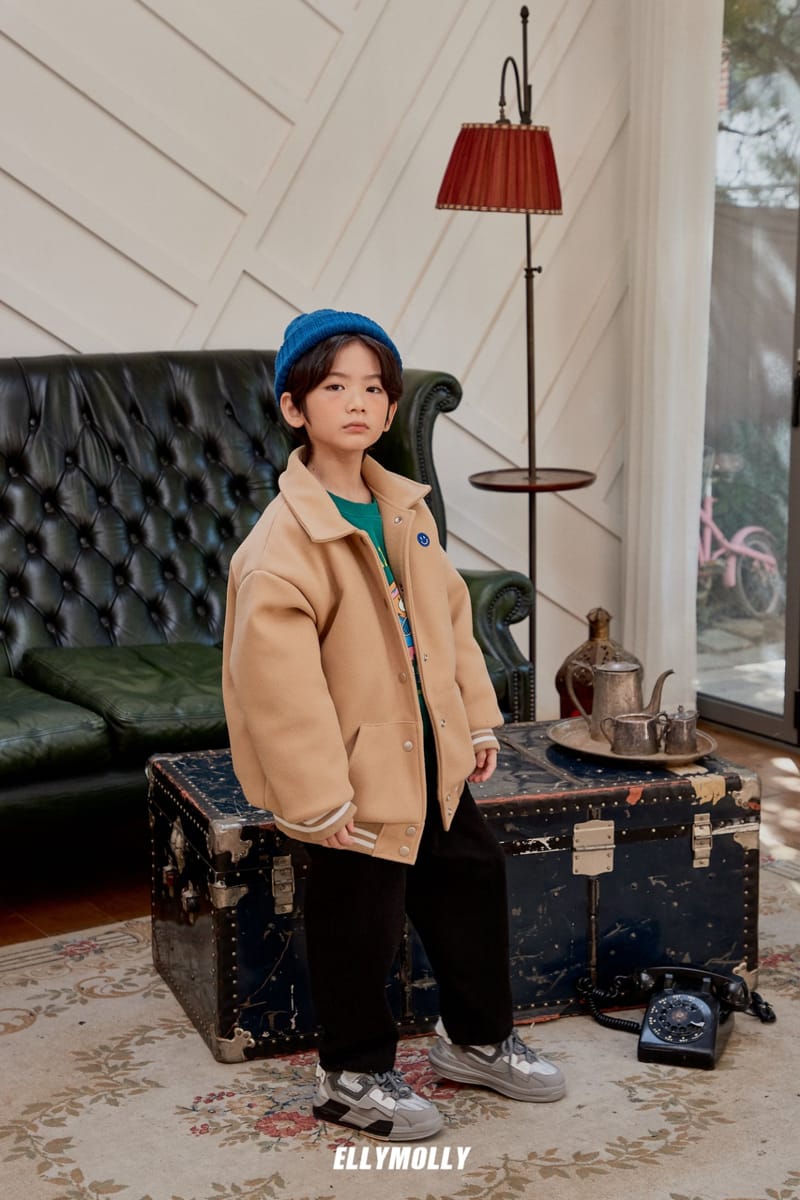 ELLYMOLLY - Korean Children Fashion - #Kfashion4kids - Smile Varsity Jacket - 9