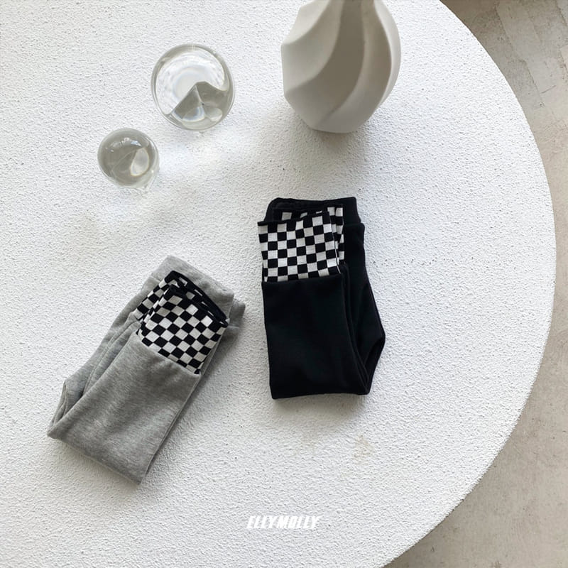 ELLYMOLLY - Korean Children Fashion - #Kfashion4kids - Check Banding Leggings - 7