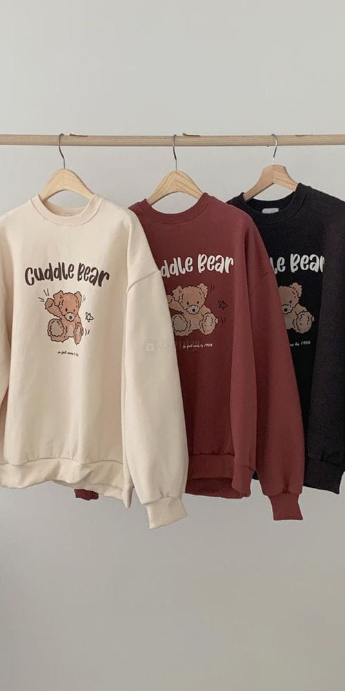 FIRSTMOON - Korean Children Fashion - #Kfashion4kids - Cudle Bear Sweatshirt - 9