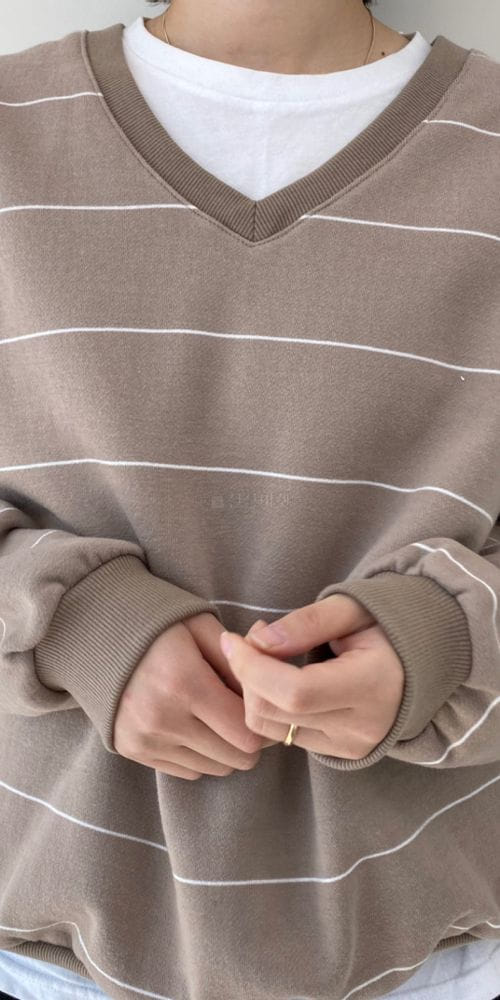 FIRSTMOON - Korean Children Fashion - #Kfashion4kids - Small Stripes Sweatshirt