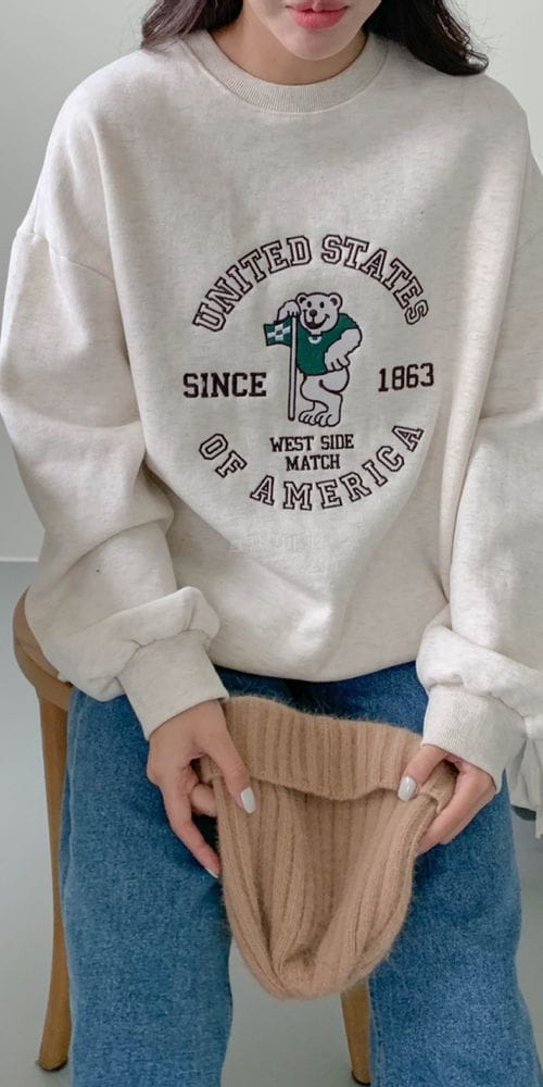 FIRSTMOON - Korean Children Fashion - #Kfashion4kids - Soccer Bear Sweatshirt