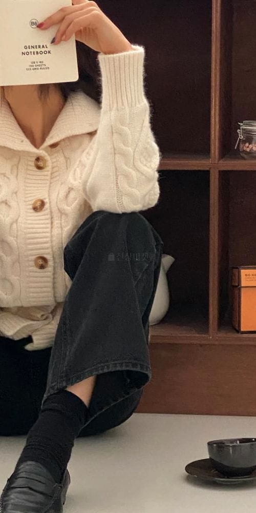 FLOW IN - Korean Children Fashion - #Kfashion4kids - Cable Turtleneck Cardigan - 3