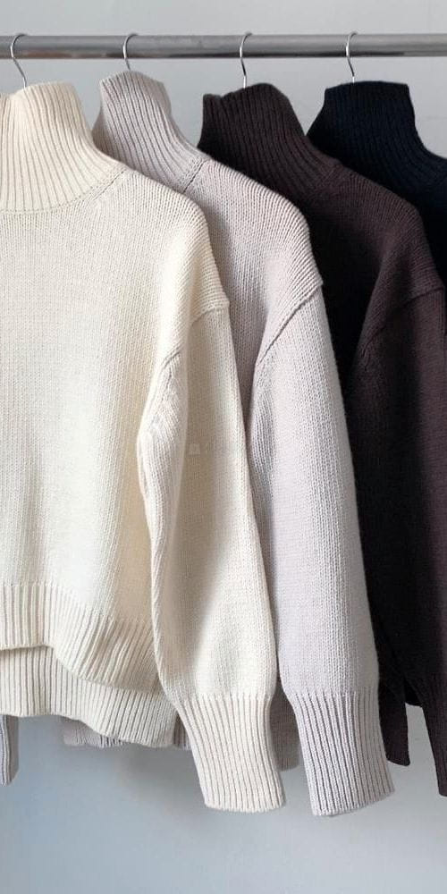 FLOW IN - Korean Children Fashion - #Kfashion4kids - Slit Turtleneck Knit - 3