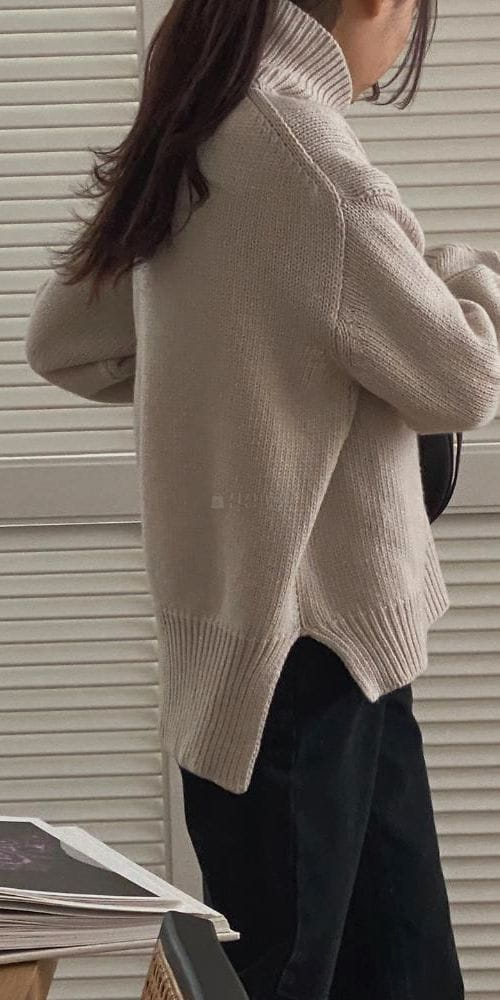 FLOW IN - Korean Children Fashion - #Kfashion4kids - Slit Turtleneck Knit - 5
