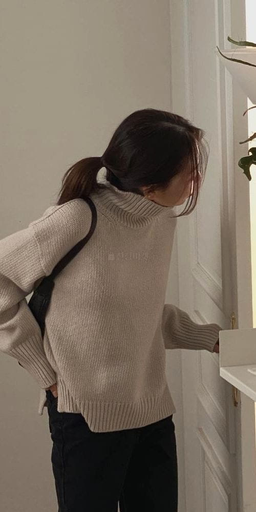 FLOW IN - Korean Children Fashion - #Kfashion4kids - Slit Turtleneck Knit - 6