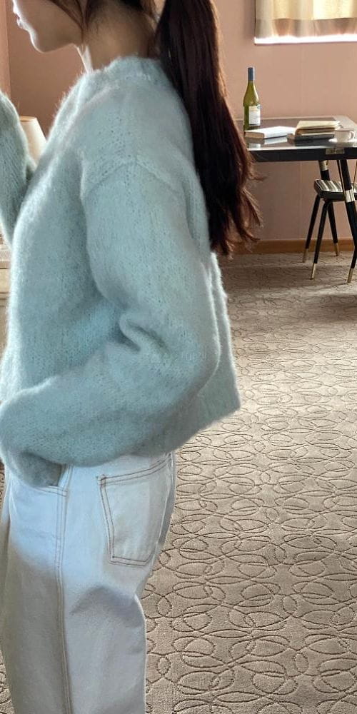 FLOW IN - Korean Children Fashion - #Kfashion4kids - Alpha Crop Round Knit - 6