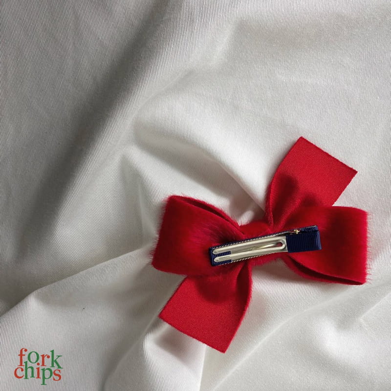 FORK CHIPS - Korean Children Fashion - #Kfashion4kids - White Snow Ribbon Hair Pin - 5