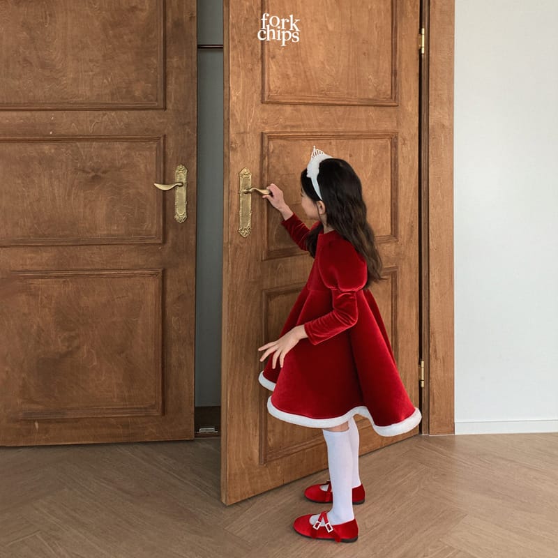 FORK CHIPS - Korean Children Fashion - #Kfashion4kids - Merry White Snow One-piece - 11