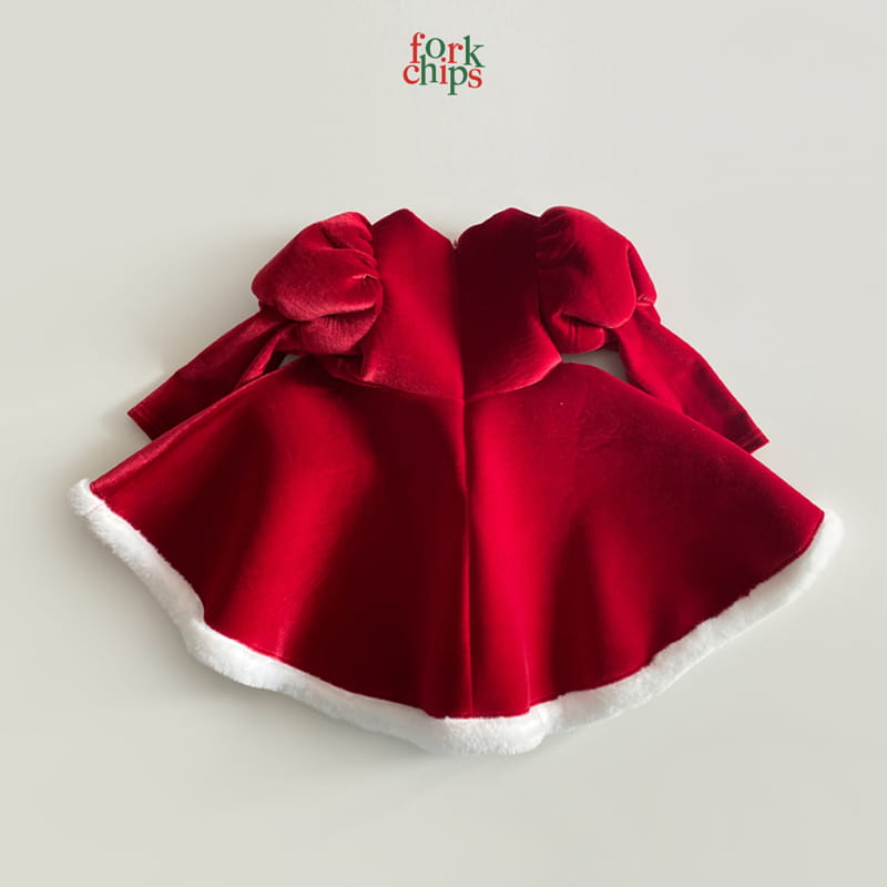 FORK CHIPS - Korean Children Fashion - #Kfashion4kids - Merry White Snow One-piece - 2