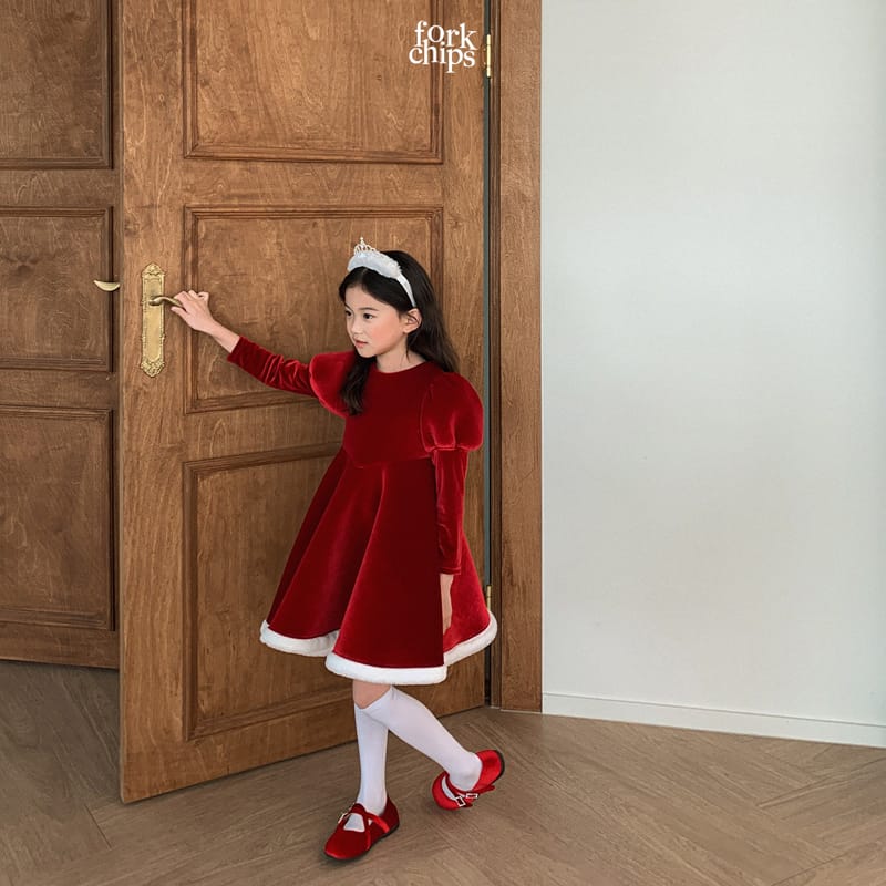 FORK CHIPS - Korean Children Fashion - #Kfashion4kids - Merry White Snow One-piece - 4