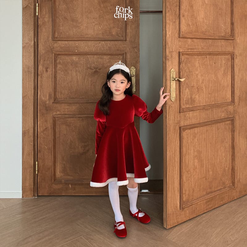 FORK CHIPS - Korean Children Fashion - #Kfashion4kids - Merry White Snow One-piece - 5