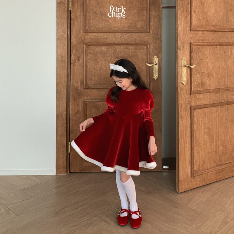 FORK CHIPS - Korean Children Fashion - #Kfashion4kids - Merry White Snow One-piece - 7