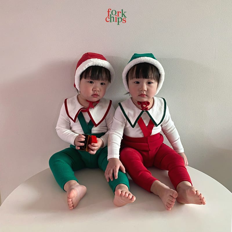 FORK CHIPS - Korean Children Fashion - #Kfashion4kids - Bebe Mini Santa Bodysuit