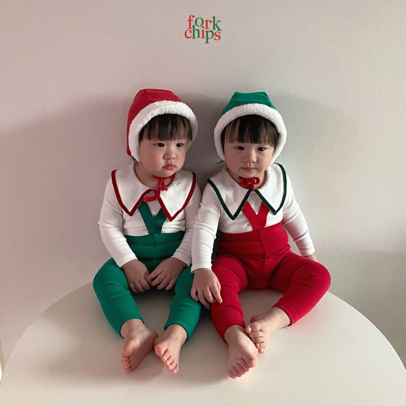 FORK CHIPS - Korean Children Fashion - #Kfashion4kids - Bebe Mini Santa Bodysuit - 3