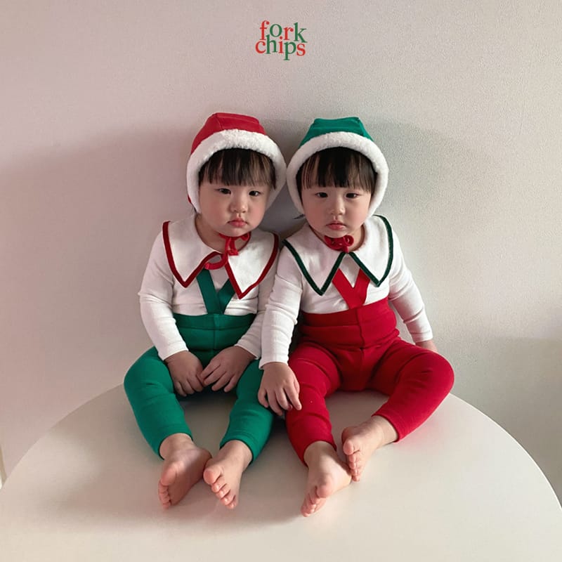 FORK CHIPS - Korean Children Fashion - #Kfashion4kids - Bebe Mini Santa Bodysuit - 4