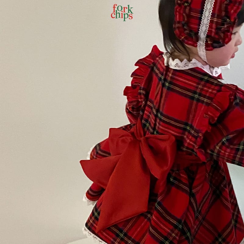 FORK CHIPS - Korean Children Fashion - #Kfashion4kids - Check Gift Bodysuit - 4
